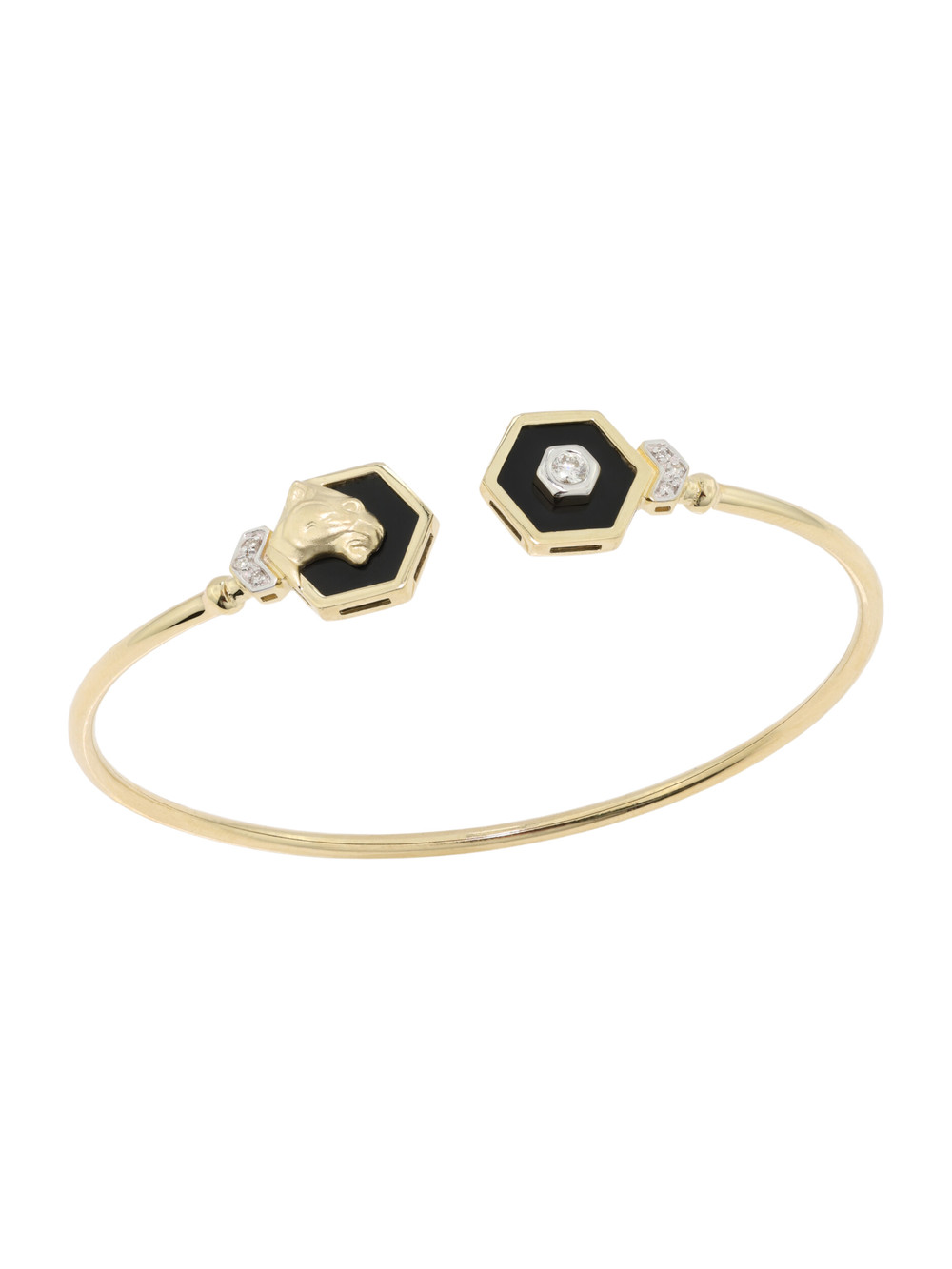 Браслет из лимонного золота c бриллиантами и ониксом