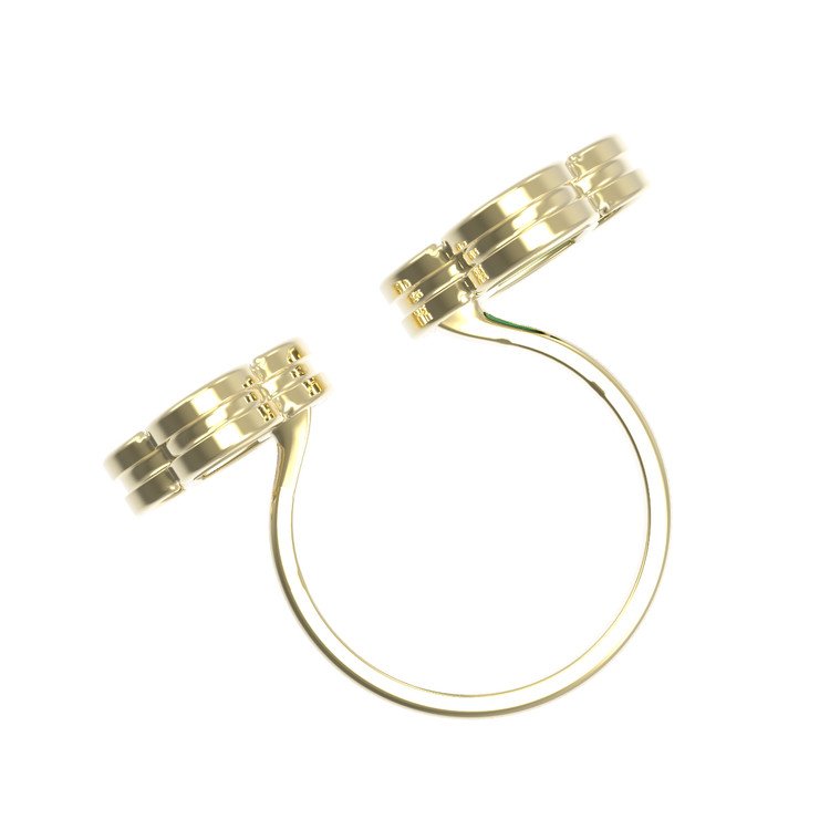 Кольцо из лимонного золота c ониксом и перламутром