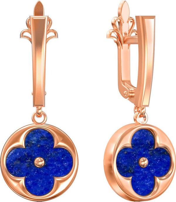 Серьги из золота c лазуритом