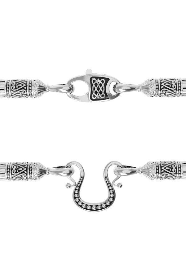 Шнурок кожаный из белого золота c кожаным шнурком