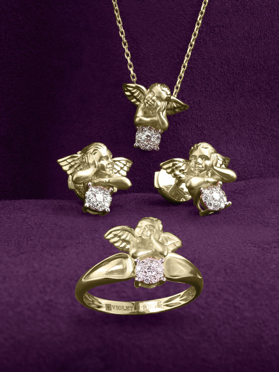 Колье из лимонного золота c бриллиантами