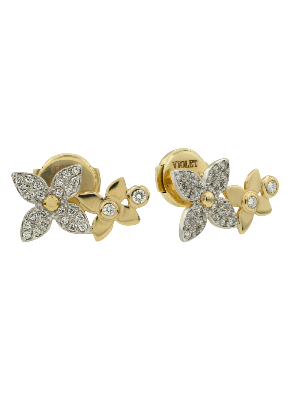 Серьги из лимонного золота c бриллиантами