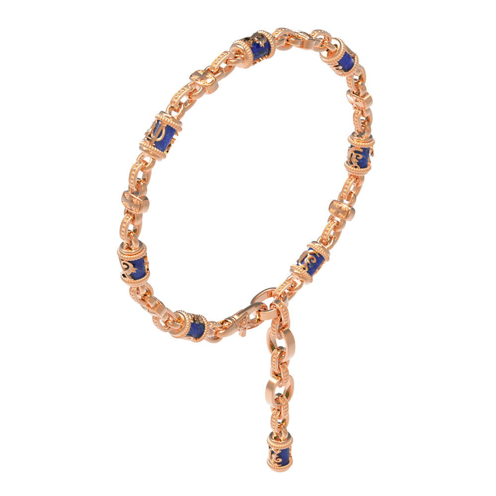 Браслет из золота c лазуритом