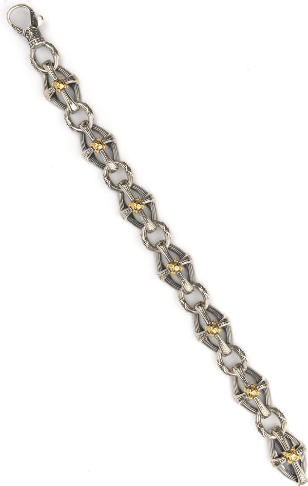 Браслет из серебра и золота c рубином