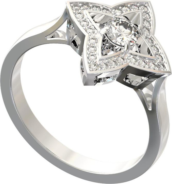 Кольцо из белого золота c бриллиантами