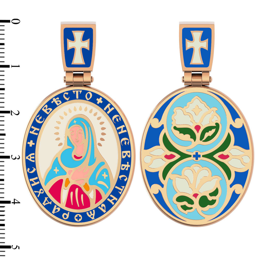 Образок из золота c эмаль