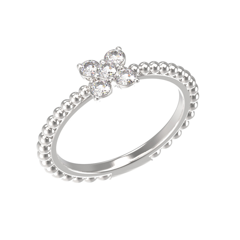 Кольцо из белого золота c бриллиантами