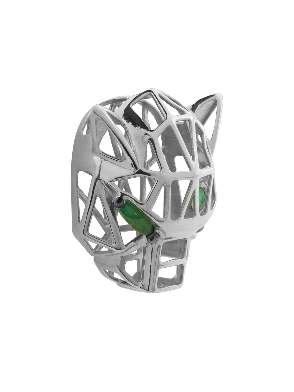 Подвеска из белого золота c изумрудом