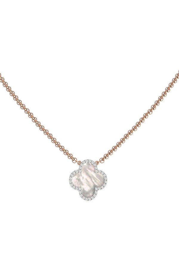 Колье из золота c бриллиантами и перламутром