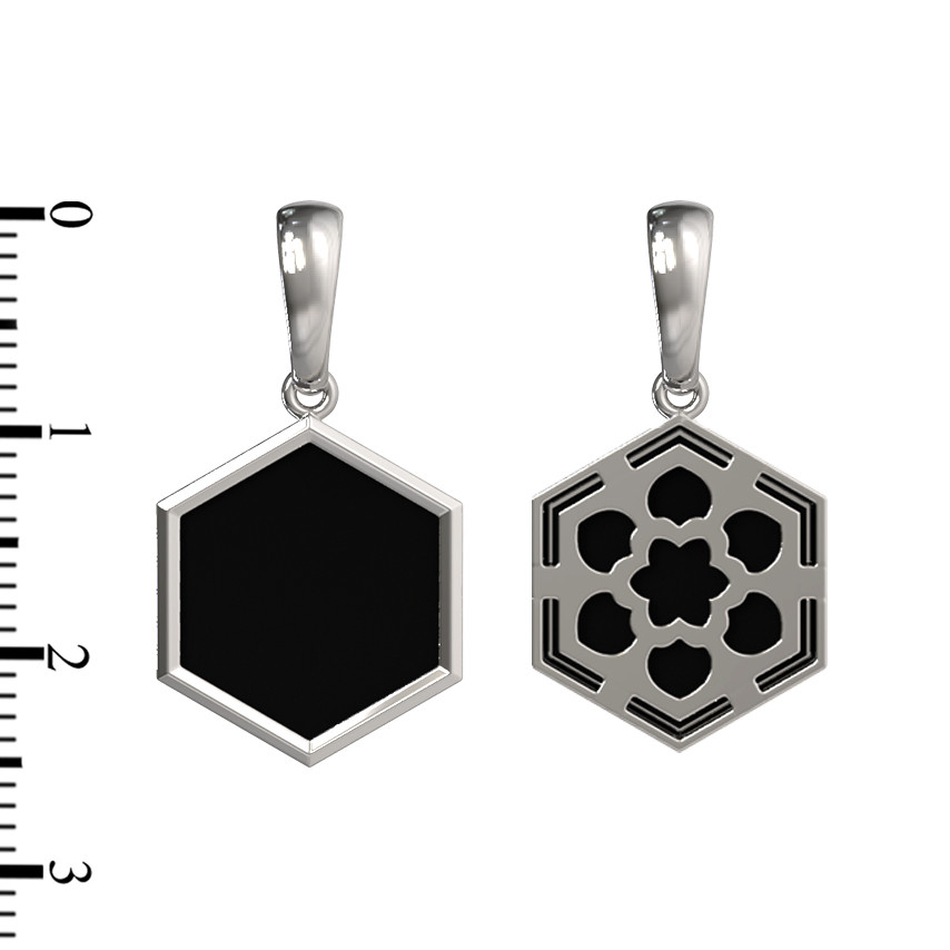 Подвеска из белого золота c ониксом