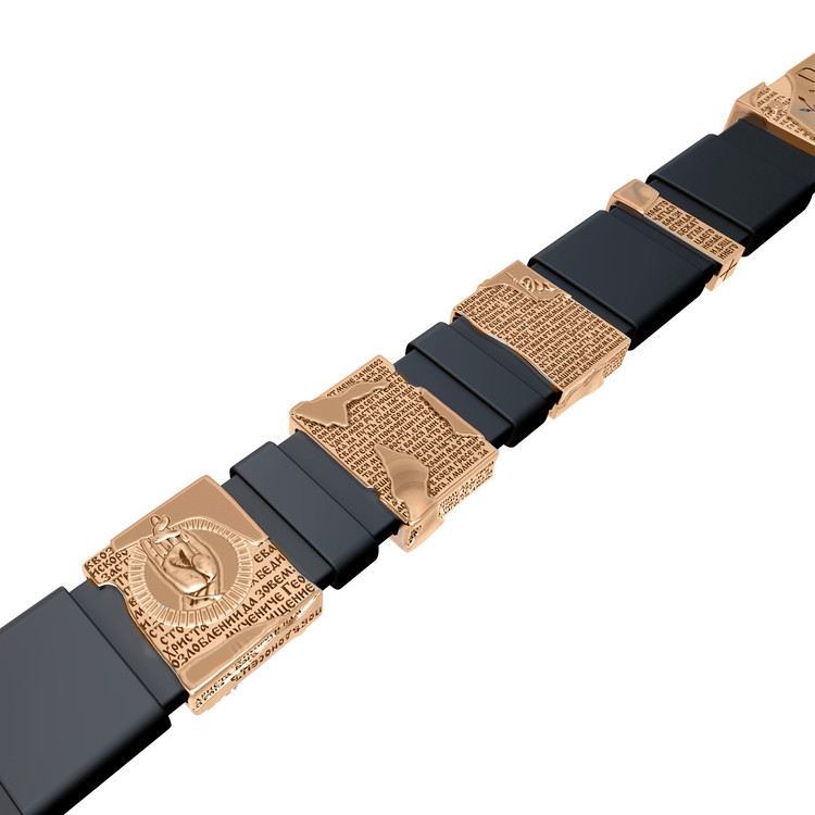 Браслет из золота c кожаным шнурком