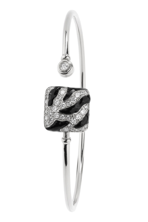 Браслет из белого золота c эмаль и бриллиантами