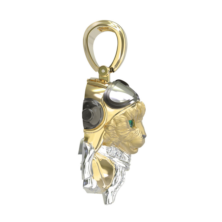 Подвеска из лимонного золота c эмаль , бриллиантами и рубином