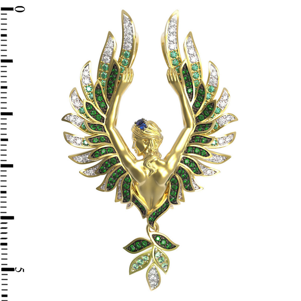 Подвеска из лимонного золота c фианитом