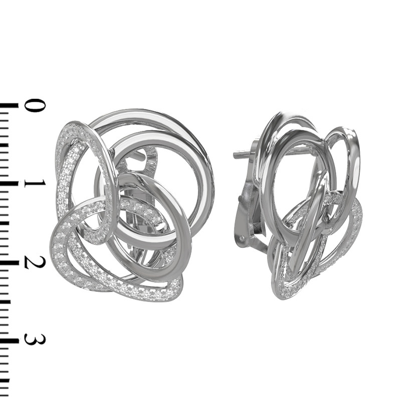 Серьги из белого золота c бриллиантами