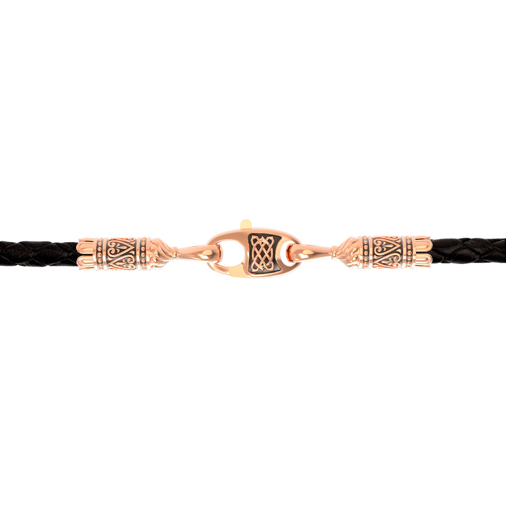 Шнурок кожаный из золота c кожаным шнурком