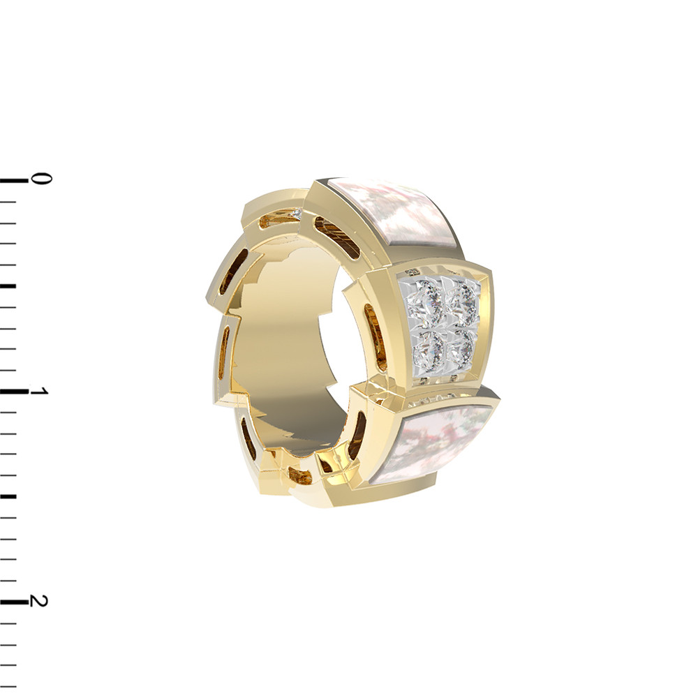 Подвеска из лимонного золота c бриллиантами и перламутром