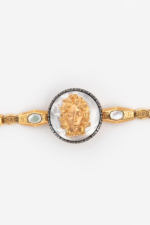 Браслет из золота c эмаль и перламутром