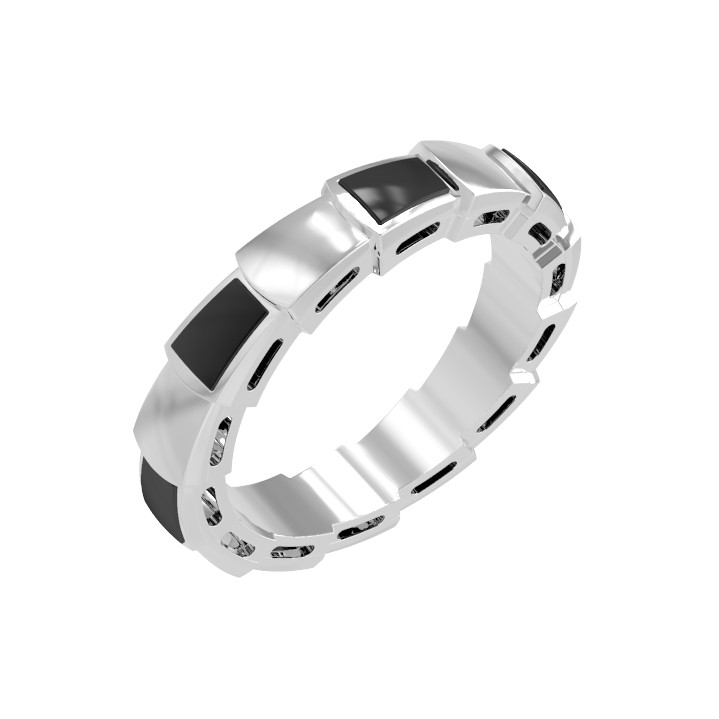 Кольцо из белого золота c ониксом