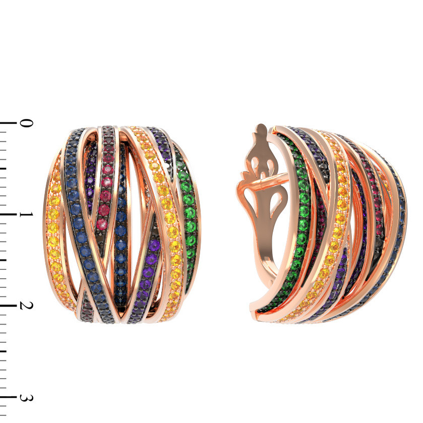 Серьги из золота c фианитом