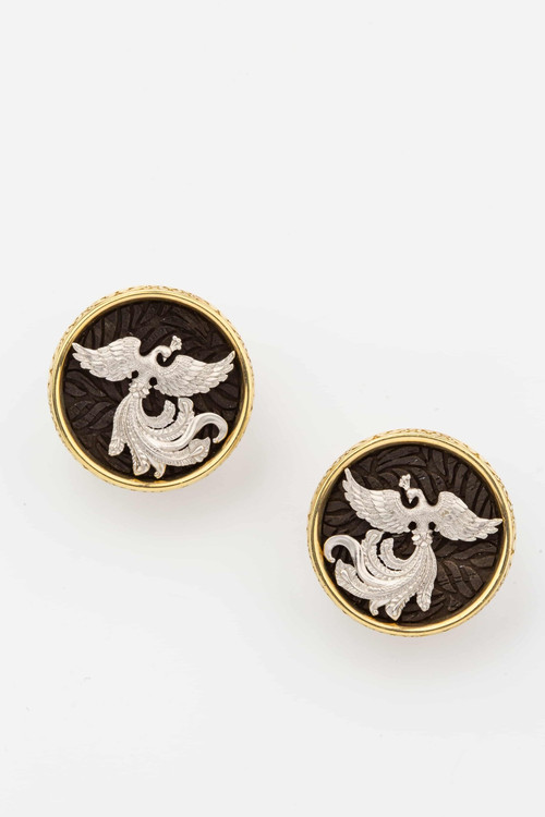 Серьги из лимонного золота c эбеновым деревом