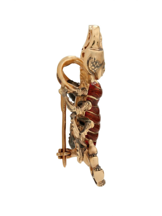 Брошь из золота c эмаль