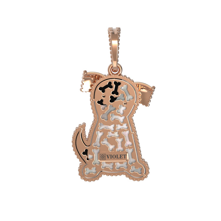 Подвеска из золота c эмаль , ониксом и перламутром