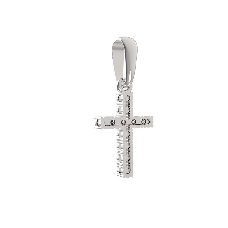 Крест из белого золота c бриллиантами