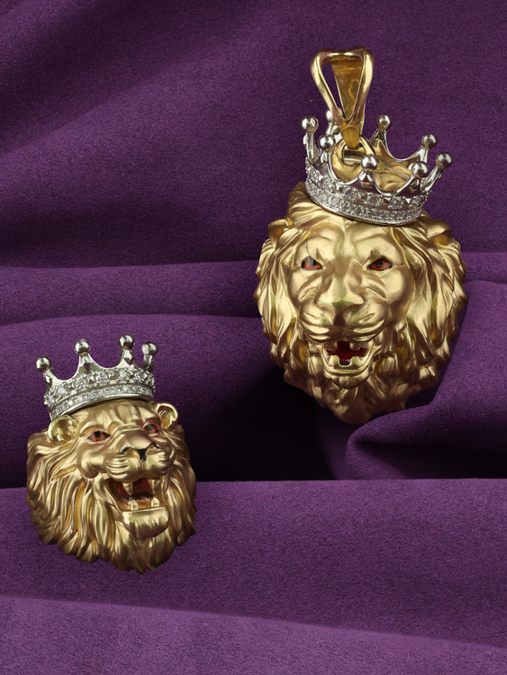 Подвеска из лимонного золота c эмаль и бриллиантами