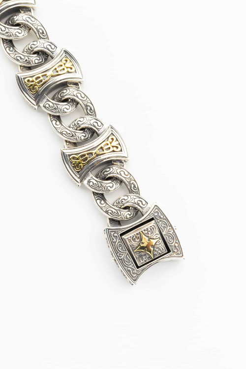 Браслет из серебра и золота c рубином