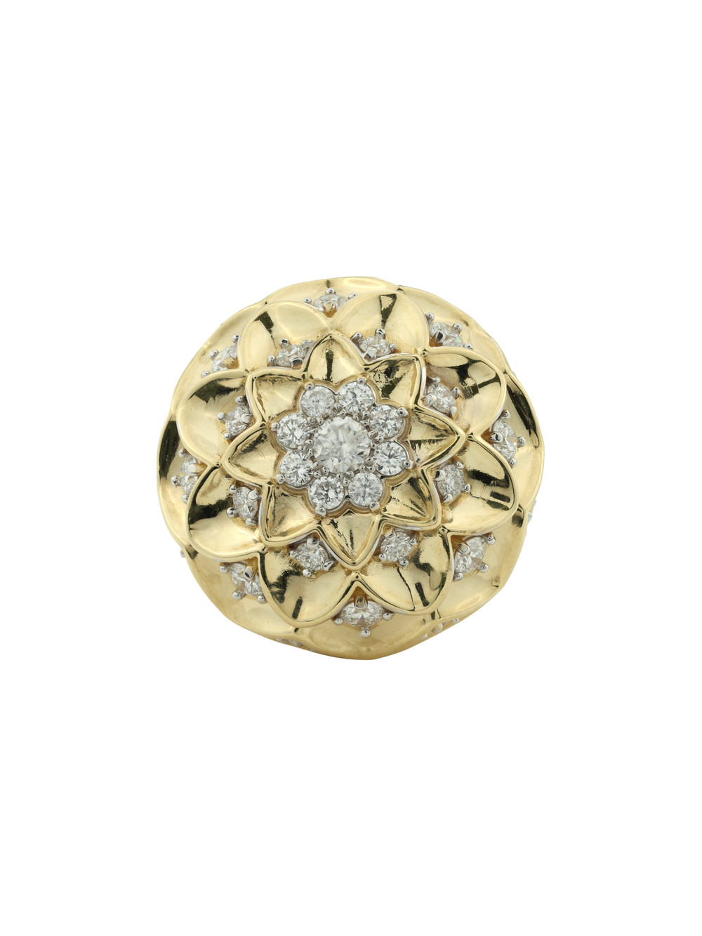 Кольцо из лимонного золота c бриллиантами