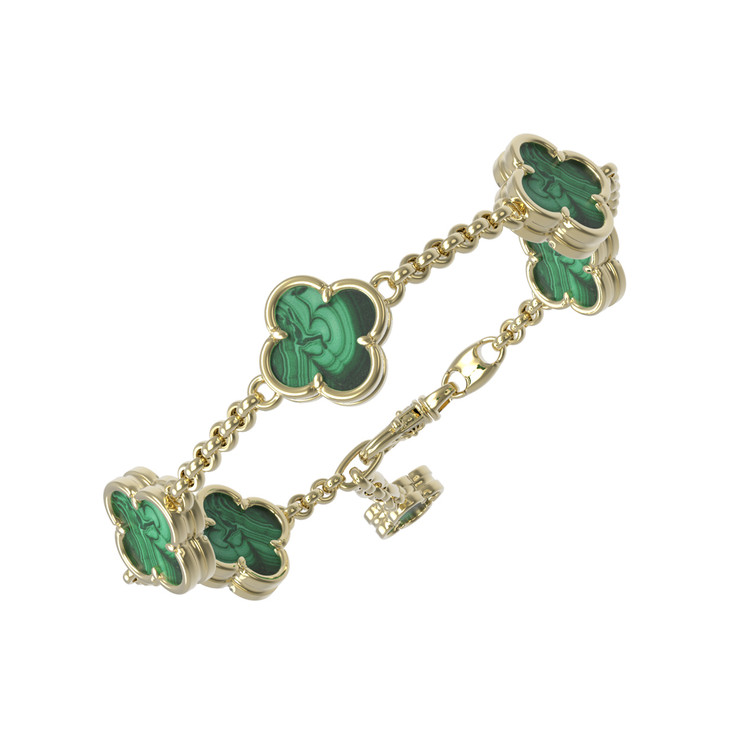 Браслет из лимонного золота c малахитом