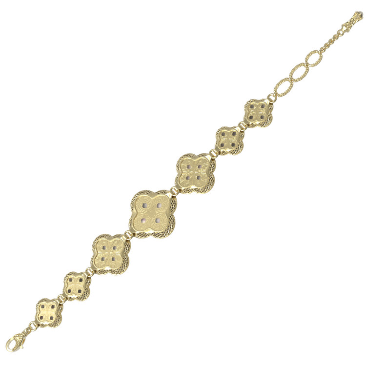 Браслет из лимонного золота c эмалью, жемчугом и перламутром