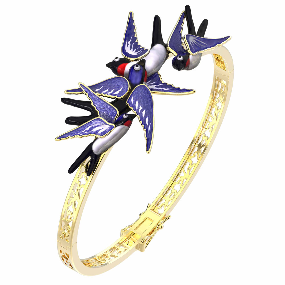 Браслет из лимонного золота c эмаль