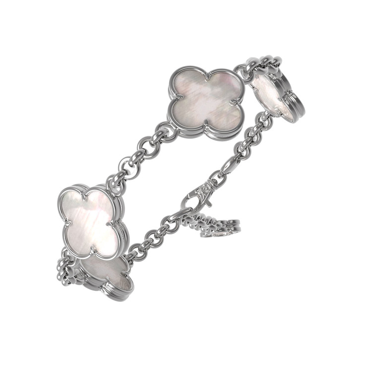 Браслет из белого золота c перламутром