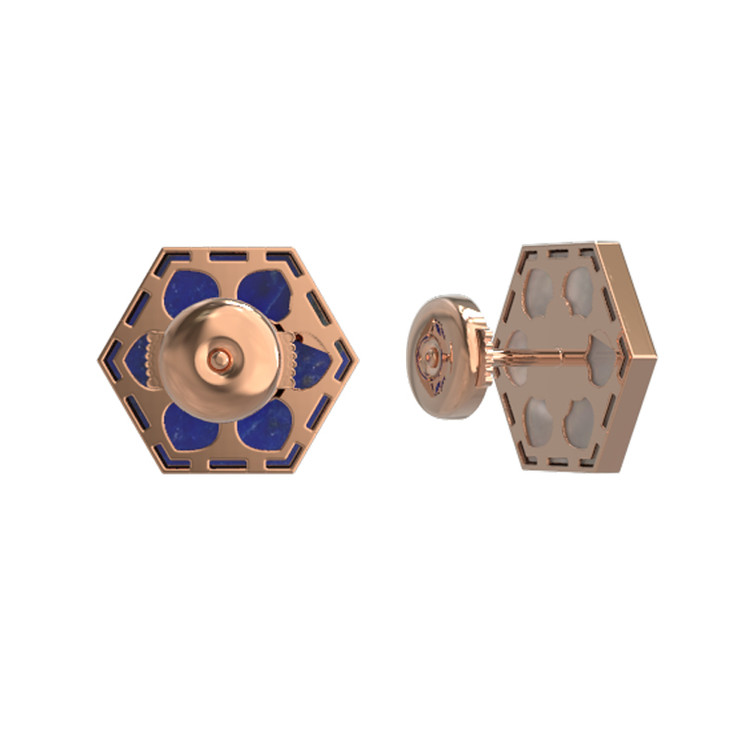 Серьги из золота c лазуритом и перламутром