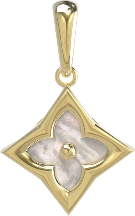 Подвеска из лимонного золота c перламутром