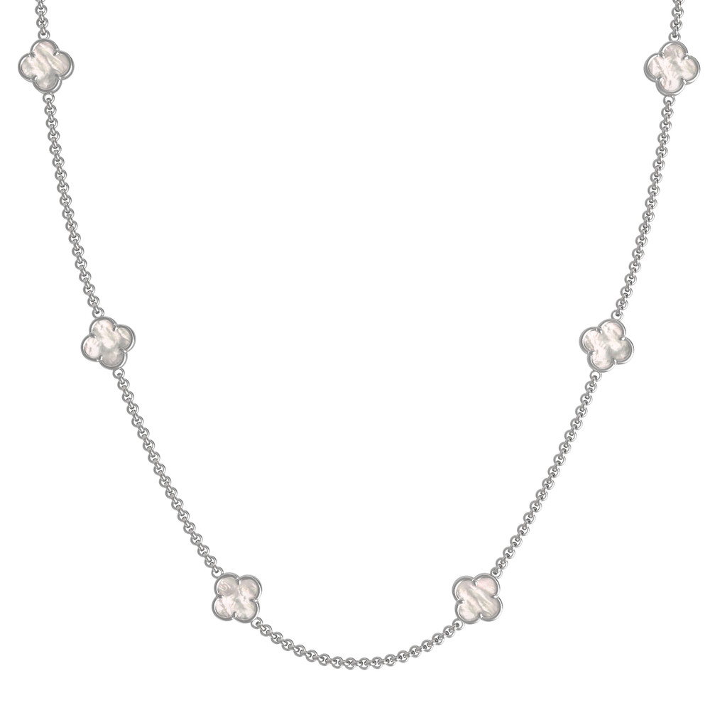 Колье из белого золота c перламутром