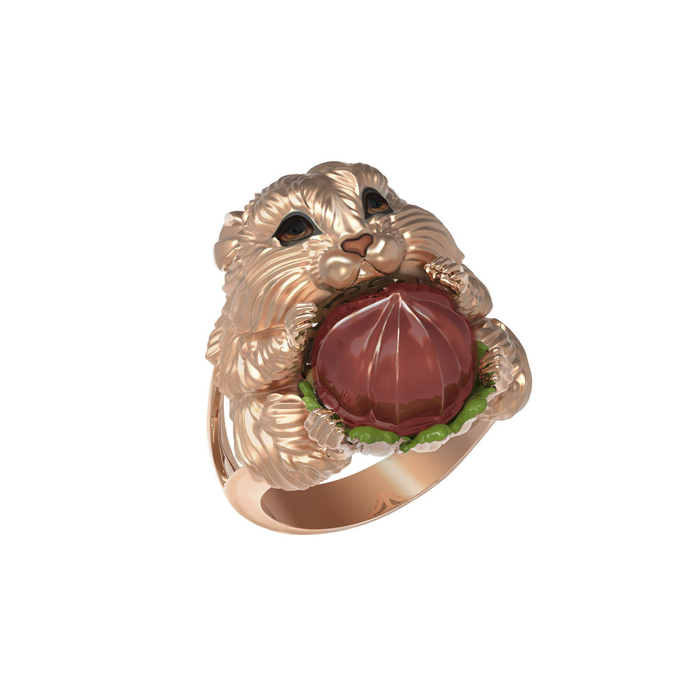 Кольцо из золота c эмаль