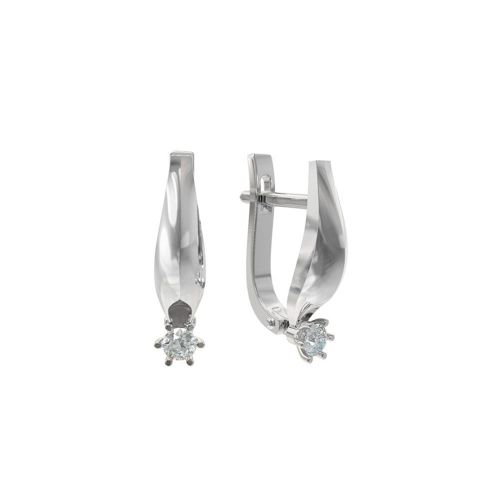 Серьги из белого золота c бриллиантами