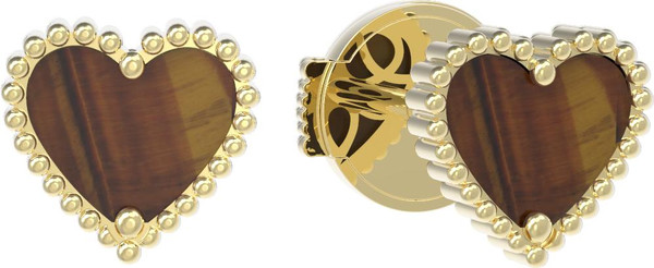 Серьги из лимонного золота c тигровым глазом