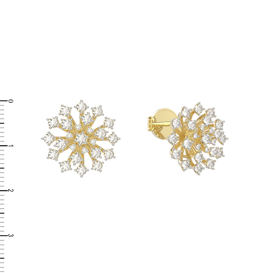 Серьги из лимонного золота c бриллиантами