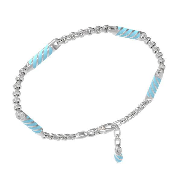 Браслет из белого золота c эмаль