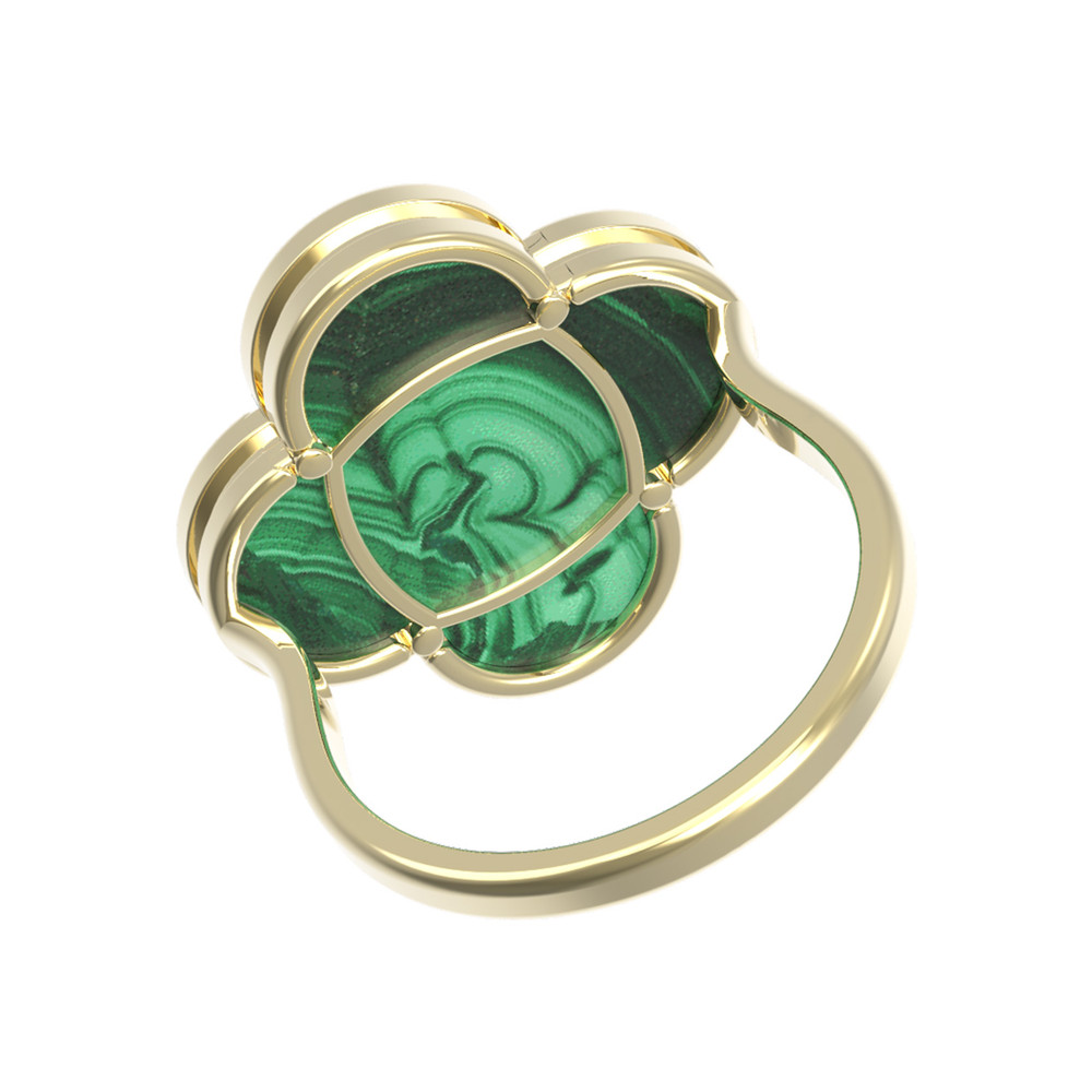 Кольцо из лимонного золота c малахитом