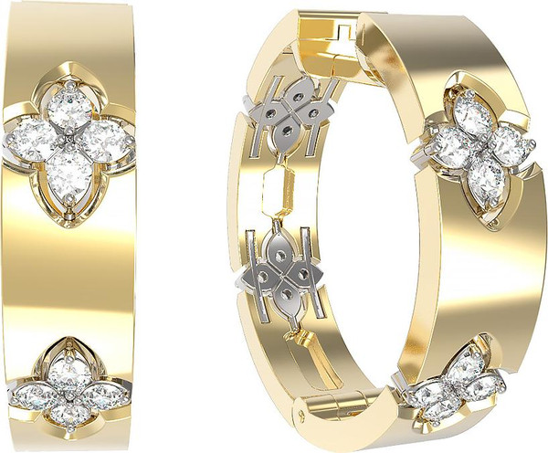 Серьги из лимонного золота c бриллиантами