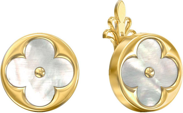 Серьги из лимонного золота c перламутром