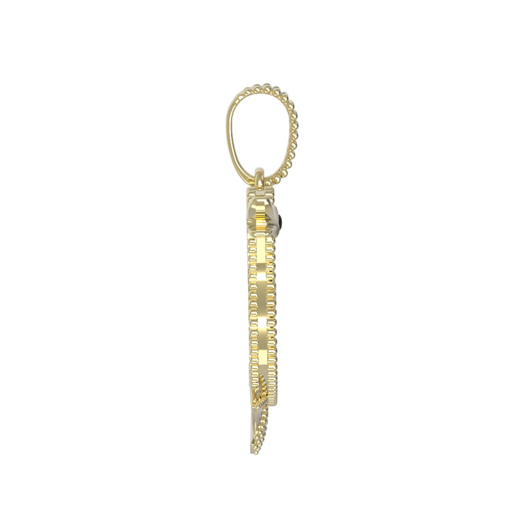 Подвеска из лимонного золота c эмаль , лазуритом, малахитом и перламутром