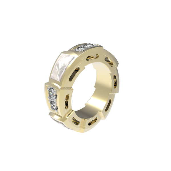 Подвеска из лимонного золота c бриллиантами и перламутром