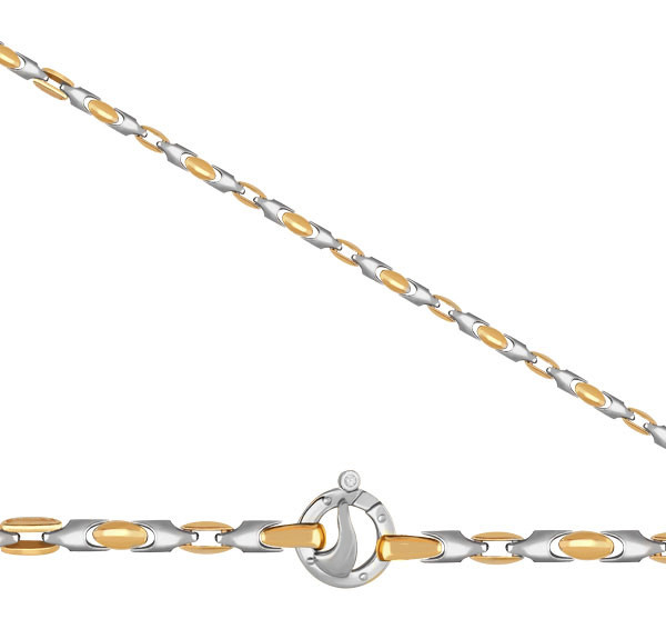 Цепь из белого золота c фианитом