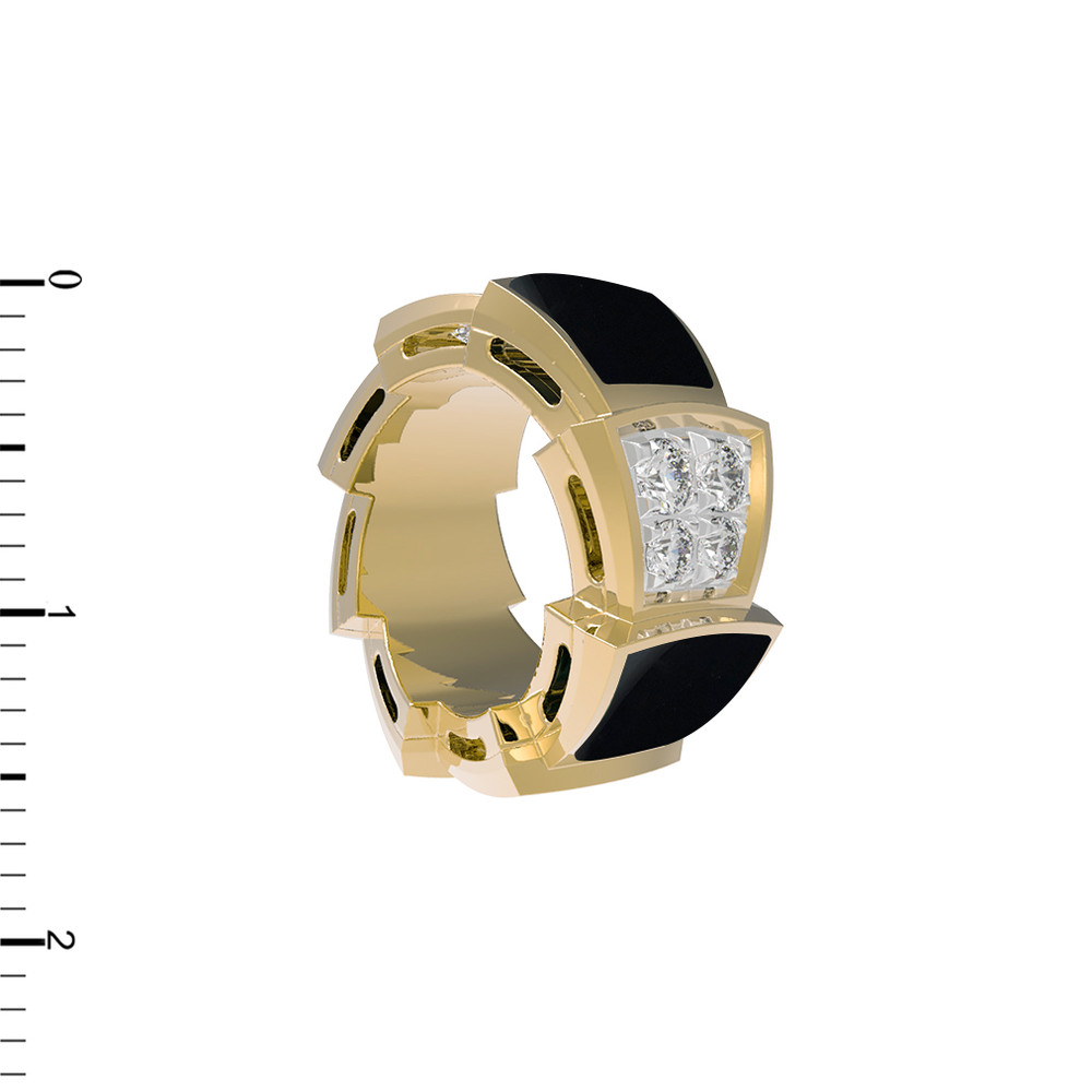 Подвеска из лимонного золота c бриллиантами и ониксом